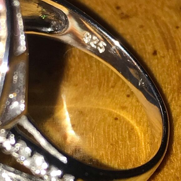 Natural Pink Sapphire Sterling Silver Cocktail Ring Size 10 - Picture 7 of 9